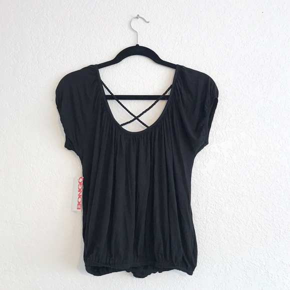 Bongo Off the Shoulder Criss Cross Back Top - Picture 2 of 3